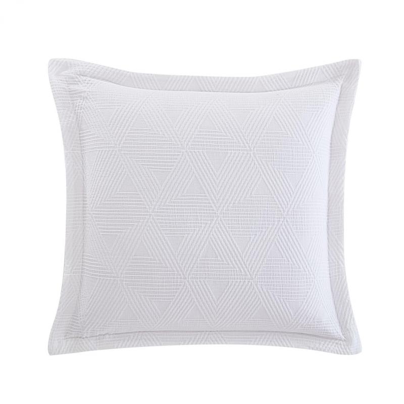 Private Collection Braddon White Cotton Jacquard European Pillowcase Euro | White